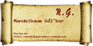 Mandelbaum Gábor névjegykártya
