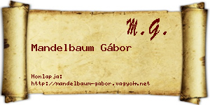 Mandelbaum Gábor névjegykártya