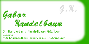 gabor mandelbaum business card